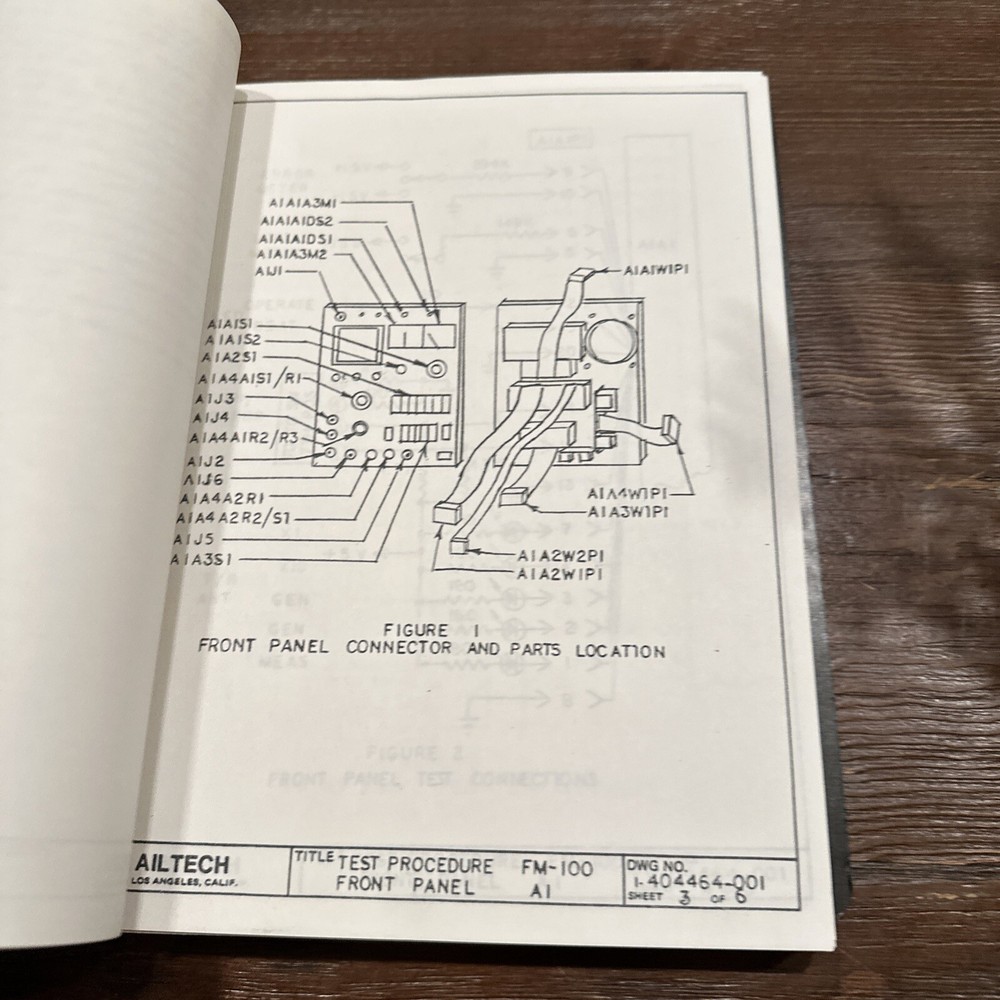 Ailtech FM-100 A1 Test Procedure Front Panel Assembly Manual