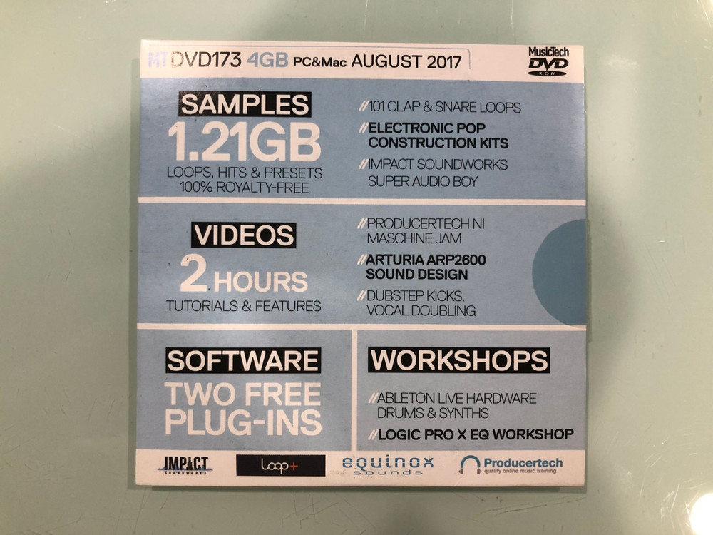AUGUST 2017 MUSICTECH DVD 173 SAMPLES-VIDEOS-SOFTWARE DVD-ROM
