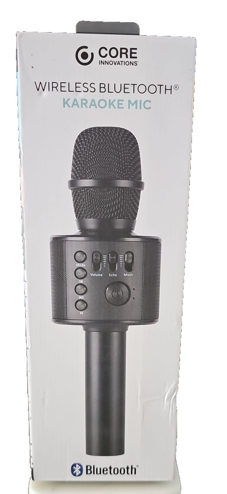 Core Innovations KRMC101BL Wireless Bluetooth Karaoke Microphone Color Black