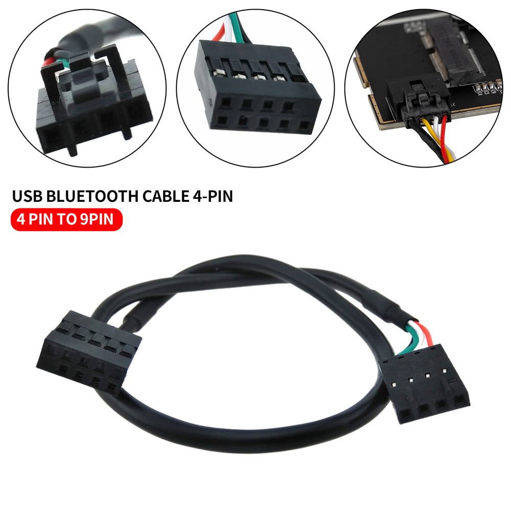Bluetooth USB Cable 4-pin to 9-pin Header for NGFF PCI-e Desktop Adapter Card