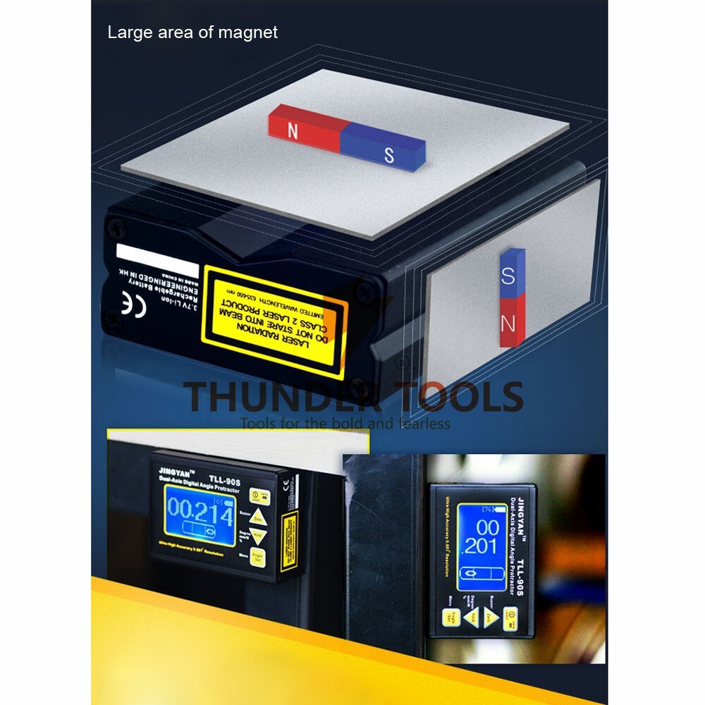 Thunder Tools TLL-90S Super High Precision Angle Meter Professional Dual-axis