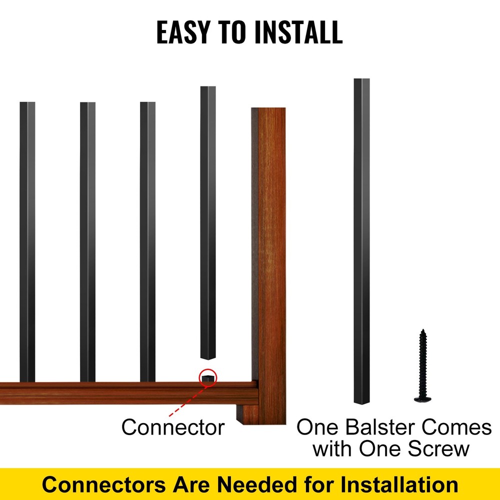 Deck Balusters 101 Pack Metal Deck Spindles 26\"x0.75\" Staircase Baluster