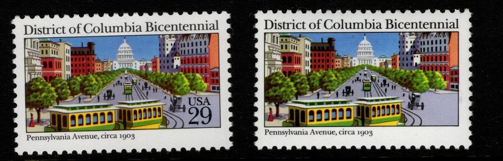 US Sc#2561+2561a NH-BLACK ENGRAVING MISSING ERROR CV$85
