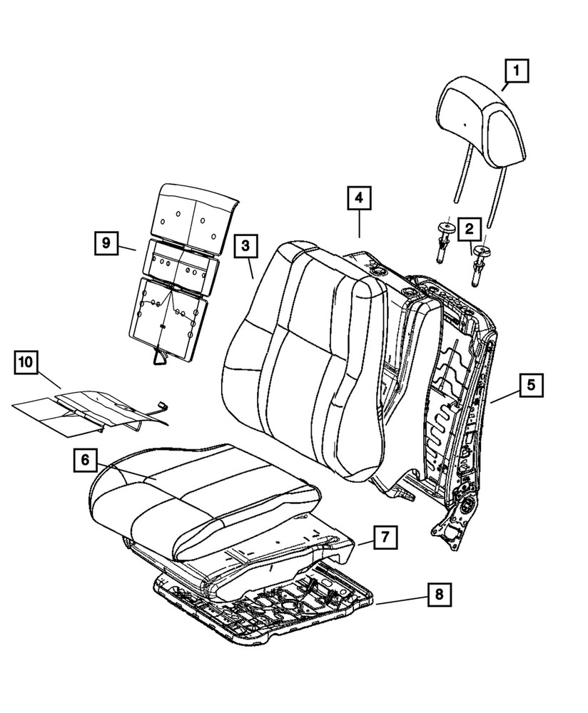 Genuine Mopar Front Seat Back Cover Left 5RW69DX9AB