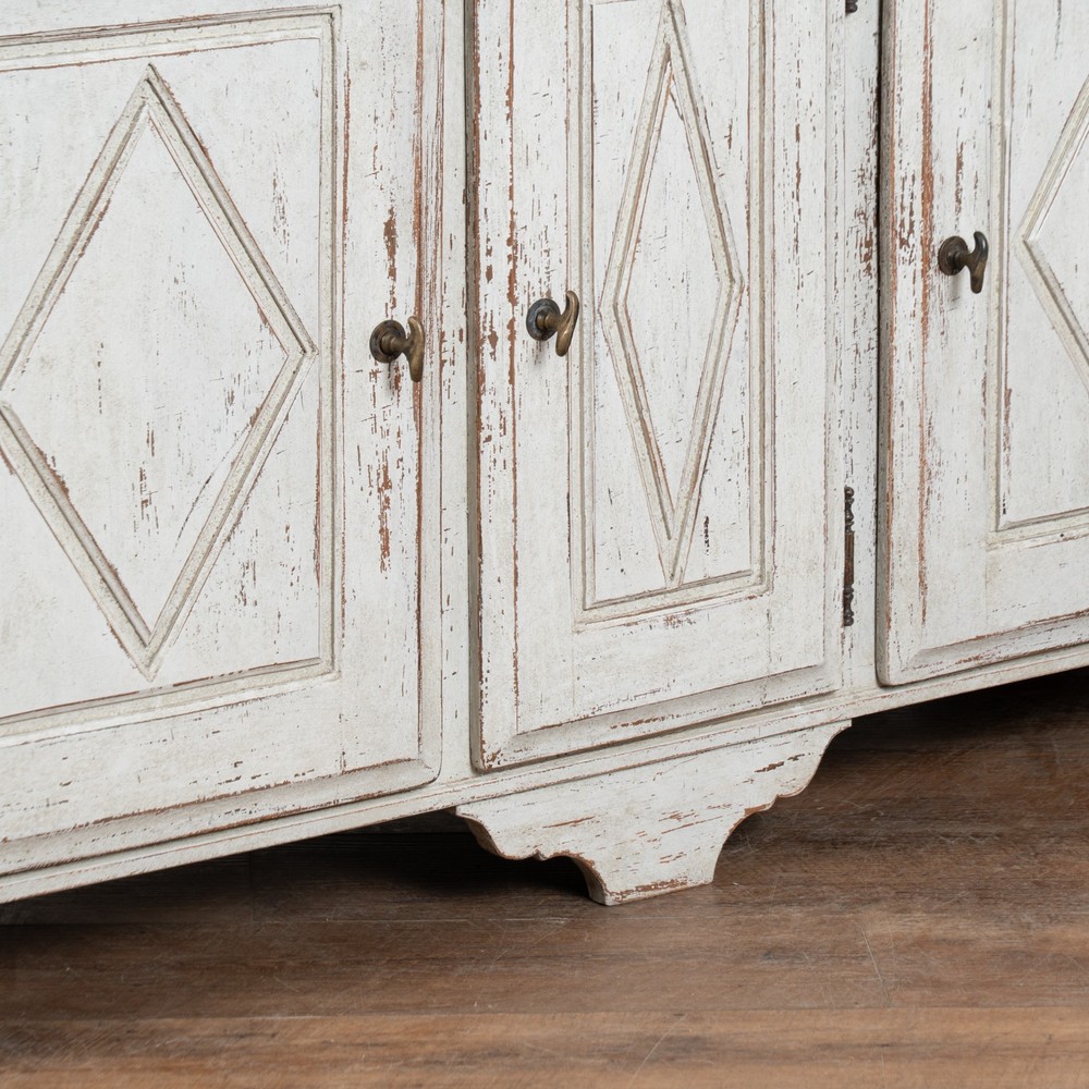 20th Century Swedish White Painted Oak Sideboard Buffet