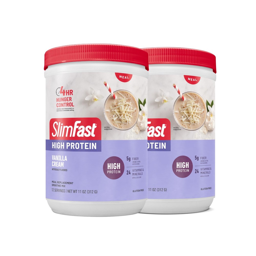 SlimFast Advanced Nutrition High Protein Meal Replacement Smoothie Mix, Vanil...