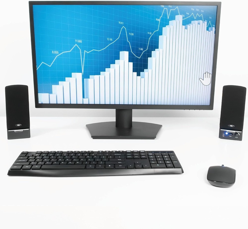 2014 Computer Speakers Full Stereo Sound Easy Setup with Controls