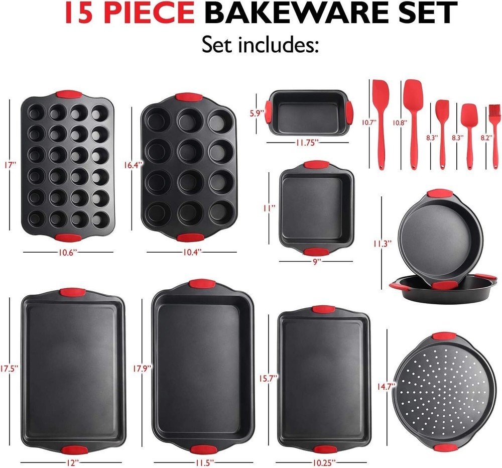 39PC Baking Pan Set Nonstick Bakeware Sets Cookie Sheets for Baking Nonstick Set