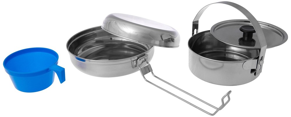 Olicamp Mess Kit - Lightweight Steel, Compact, 6pc Cookware Set