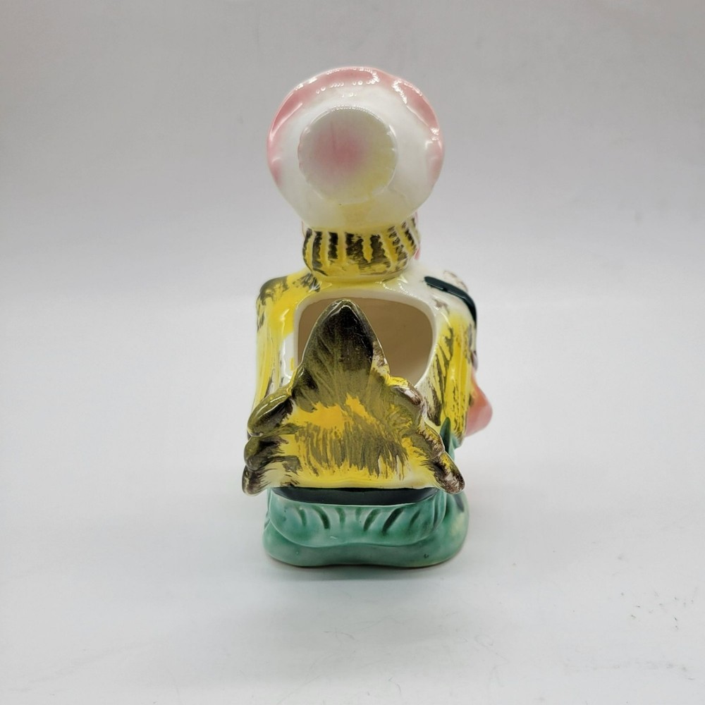 Anthropomorphic Chicken Planter With Pink Bow & Hat #G1947 Norcrest