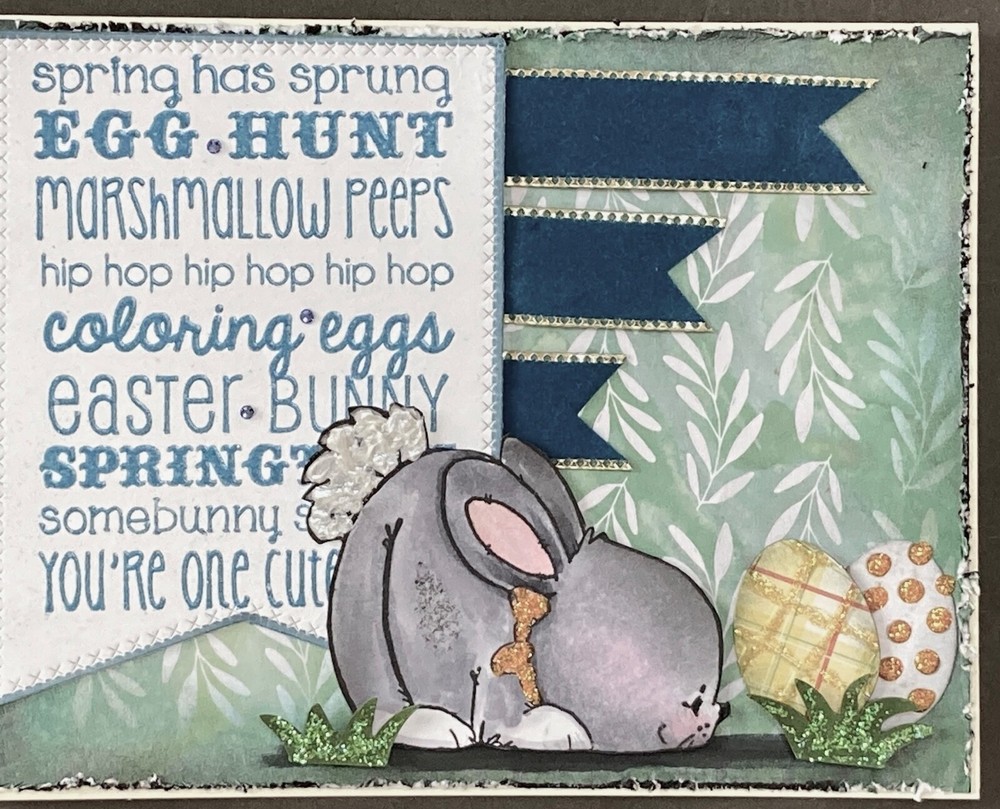 EASTER - Bunny with Easter Eggs - handmade card by DEE