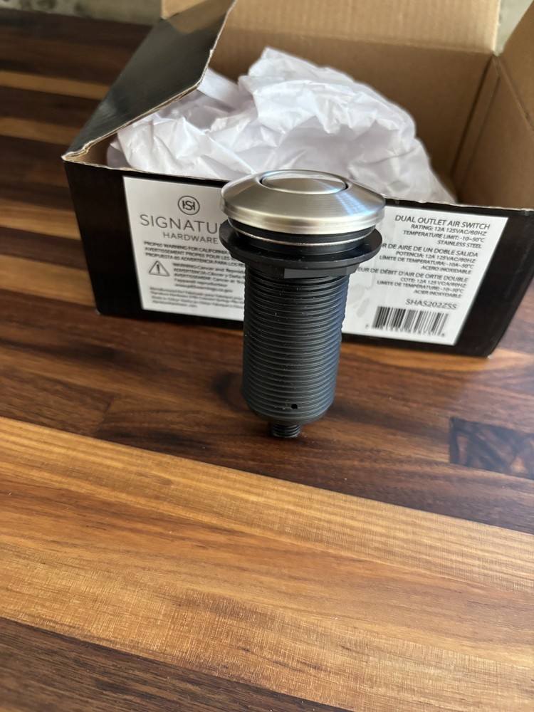 Signature Hardware SHASB2ZSS Air Switch Button Only - Stainless Steel