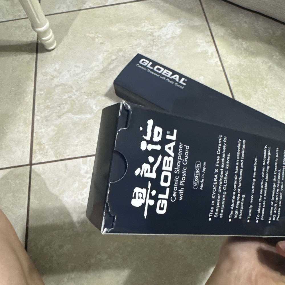 NEW Global Ceramic Sharpener with Plastic Guard White