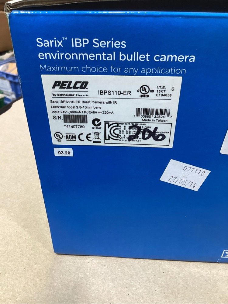 Pelco IBPS110-ER SD Environmental IR Fixed Bullet Camera, 2.8-10mm Lens