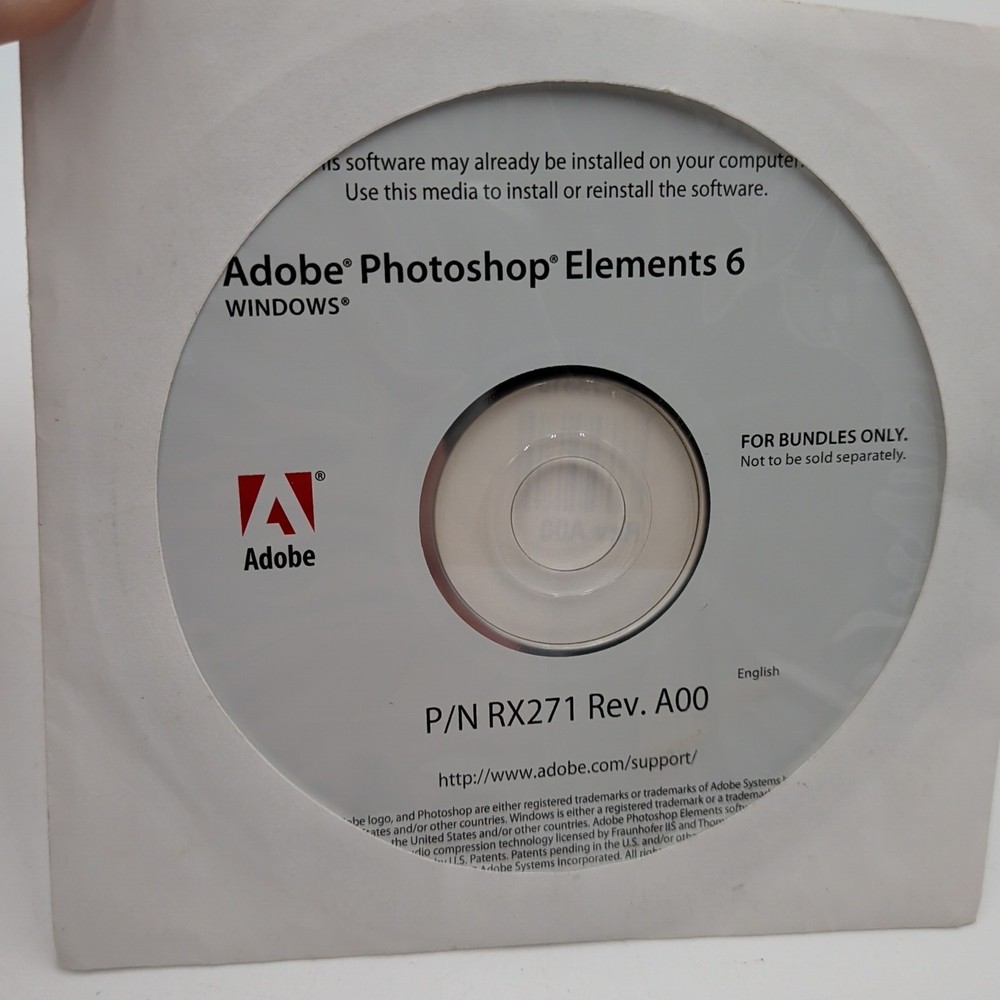 Adobe Photoshop Elements 6 + Adobe Premiere Elements 4 w/ Product Key Code OEM
