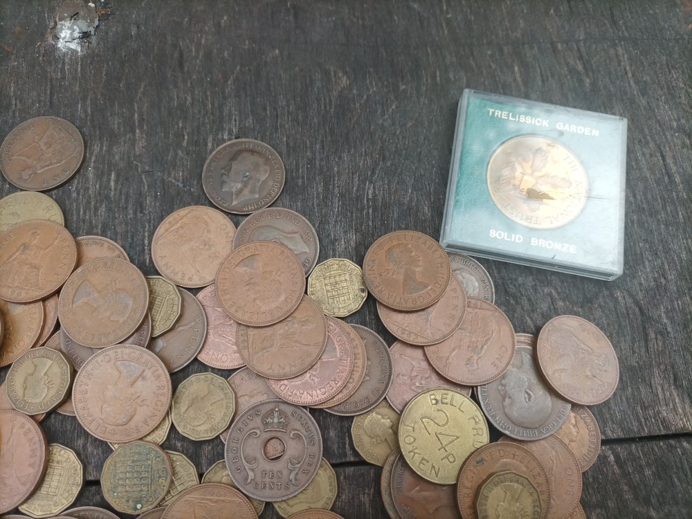 Vintage One Penny Coins + Three Pence Bundle