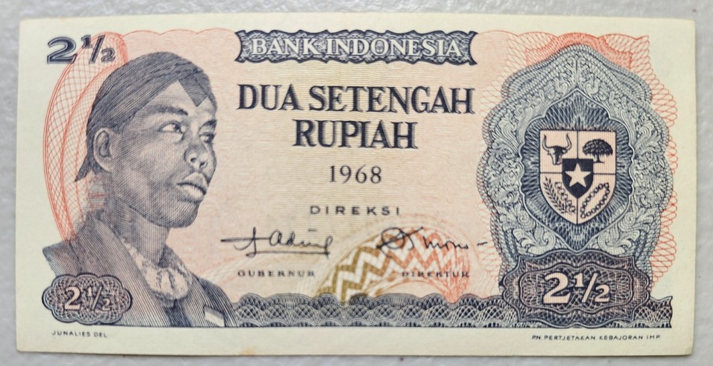 Indonesia 2 1/2 Rupiah 1968 Unc