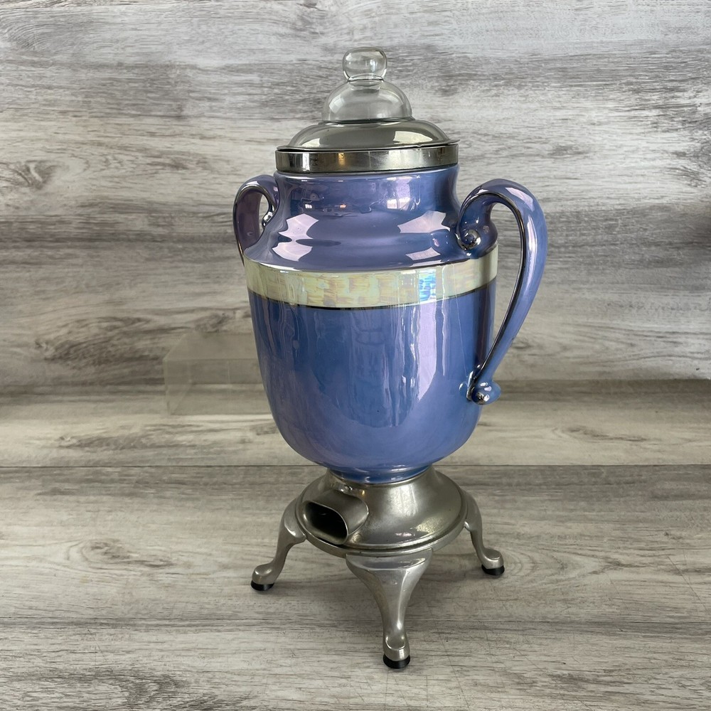 Vintage Royal Rochester Percolator Lusterware 1924 Blue & Silver