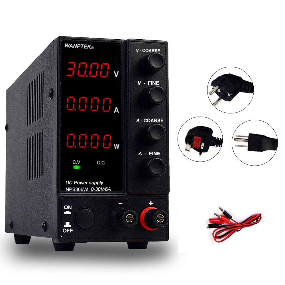 0~30V 6A Adjustable Bench DC Power Supply Lab Variable Regulated Power Switching