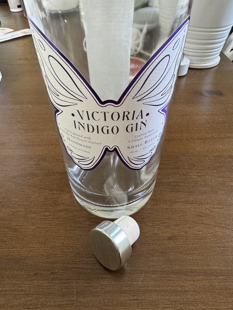 EMPTY Victoria Indigo Gin Small Batch Bottle 750 ml Canada Clear Crafts