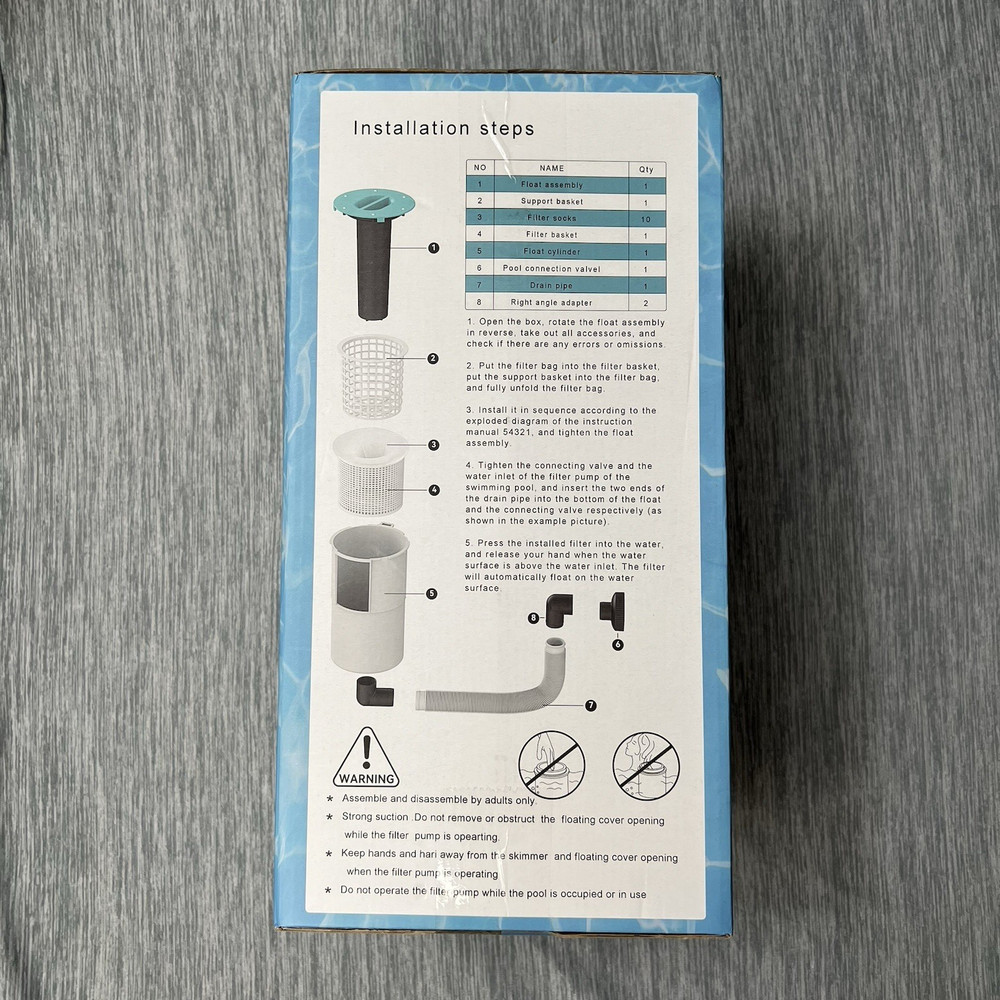 Automatic Surface Pool Skimmer - Floating Debris Catcher for Above Ground Pools