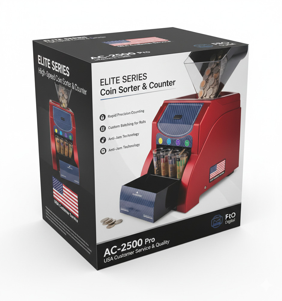 Elite Series High-Speed Automatic Coin Sorter & Digital Counter w/ Batch Sorting