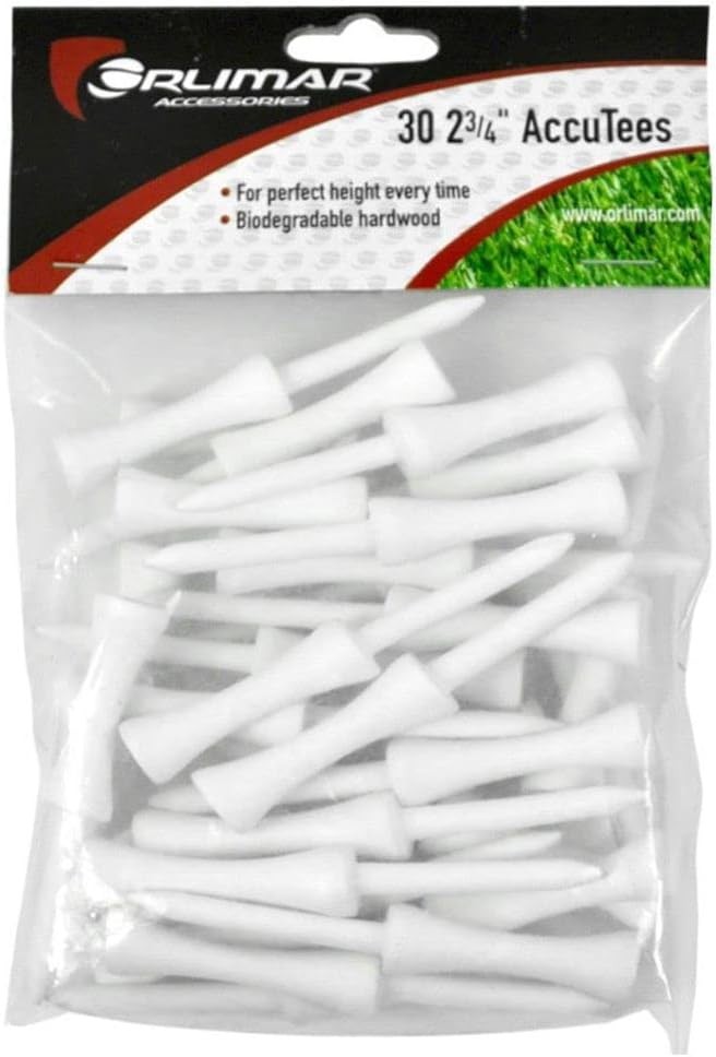 Orlimar AccuTees 2 3/4" White Step Down Golf Tees (30 Count)