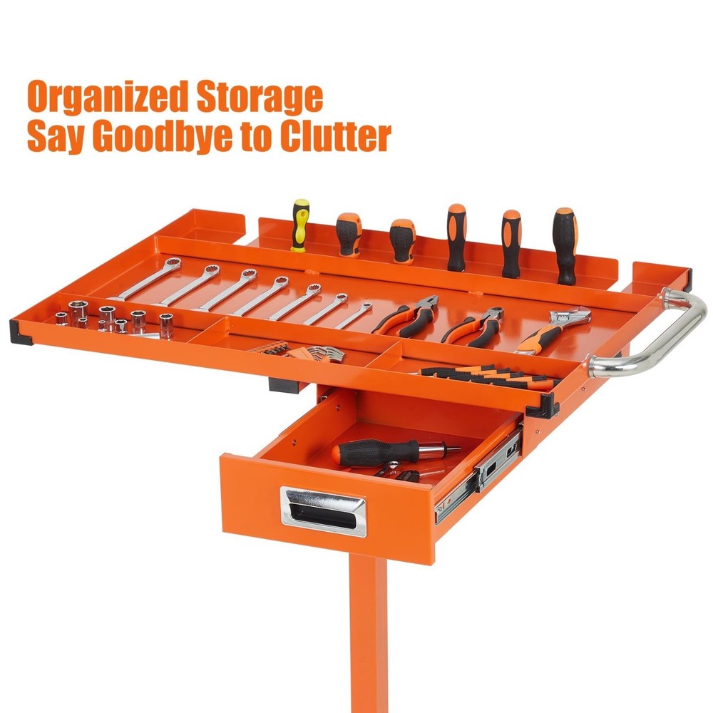 Rolling Work Table Adjustable Height Mobile Workbench w/ Wheels 220LBS