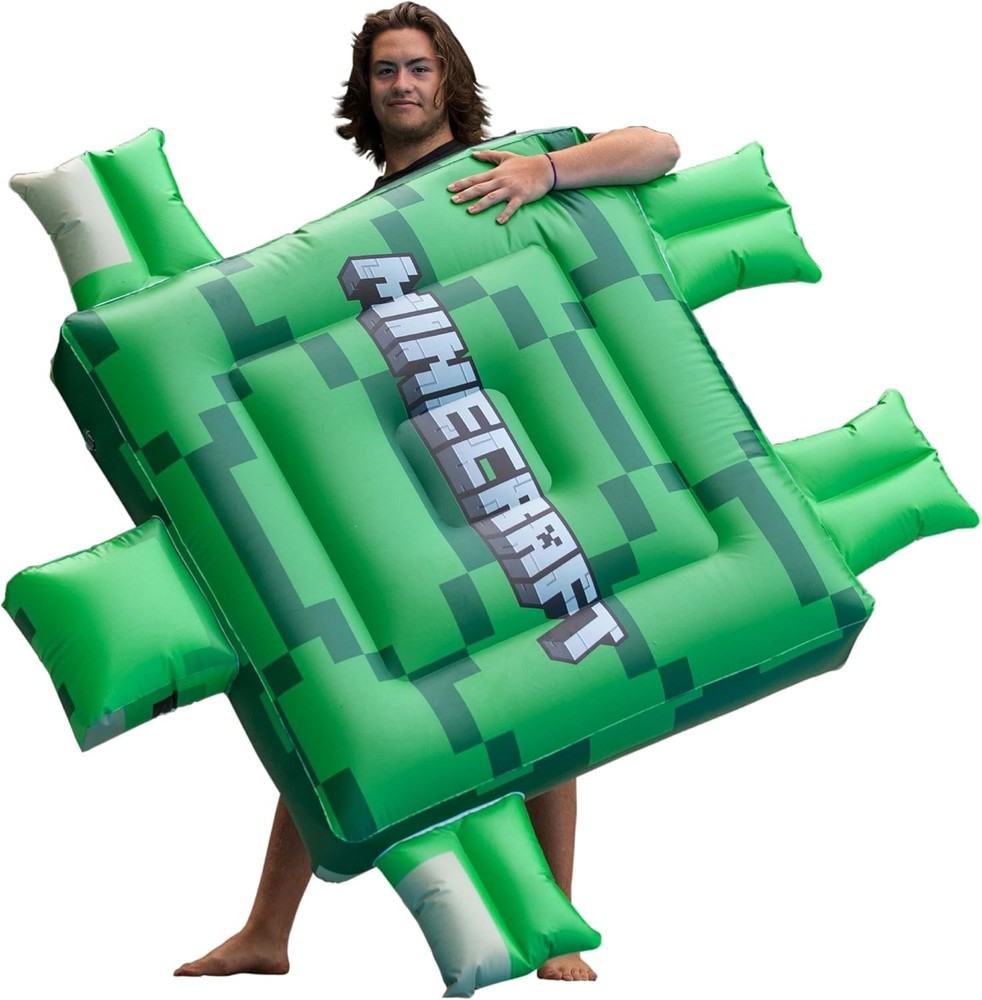 Minecraft Ride-On Turtle Pool Raft Float - Dive into Beach Biome Fun, Oversized