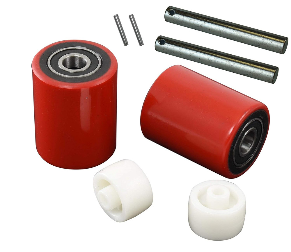 Pallet Jack/Truck Load Wheels Set with Axles and Entry Exit Roller (4 Pcs) 2.75"