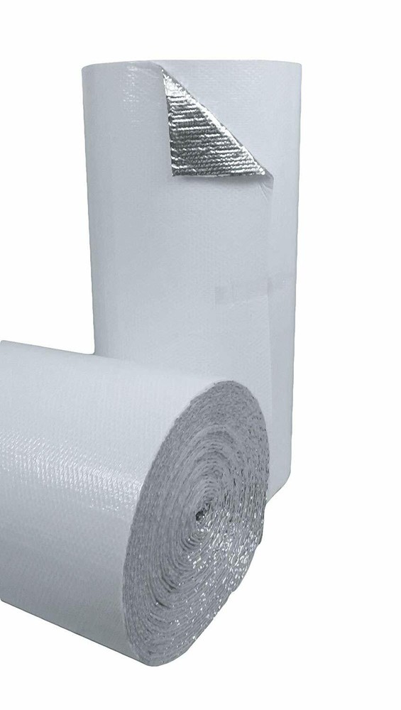 (2 PACK) White Faced Double Bubble Reflective Foil Thermal Insulation (4X4) R8