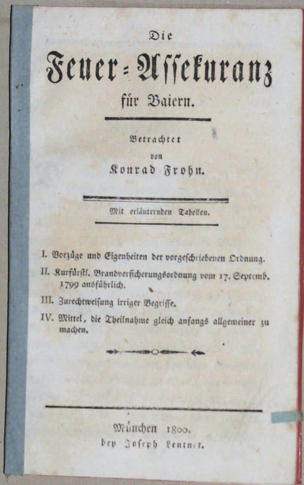 1800 The Fire Insurance for Baiern.