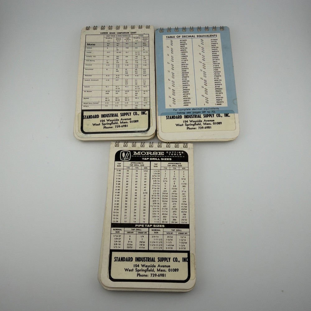 x3 Morse Machinists Practical Guides Taps Cutting Tools Carbide Tooling 1970s