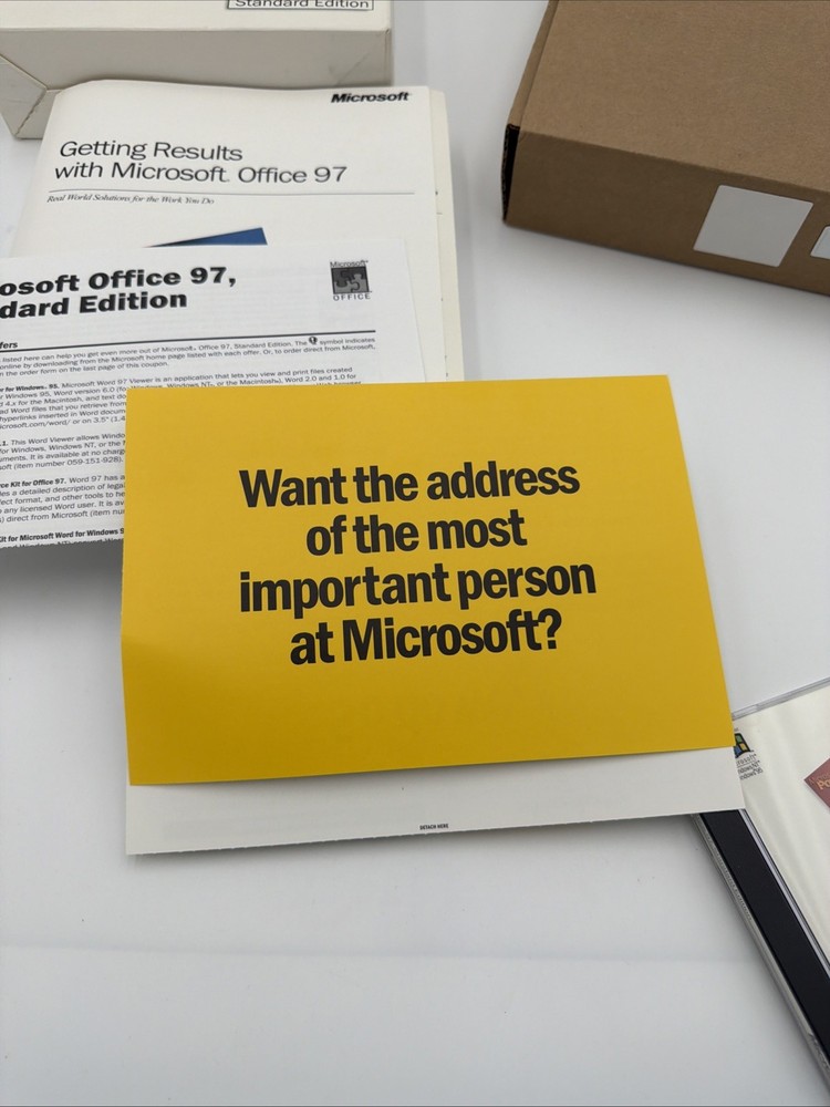 Microsoft Office 97 Standard Edition Complete Big Box CD-ROM Windows 95 NT