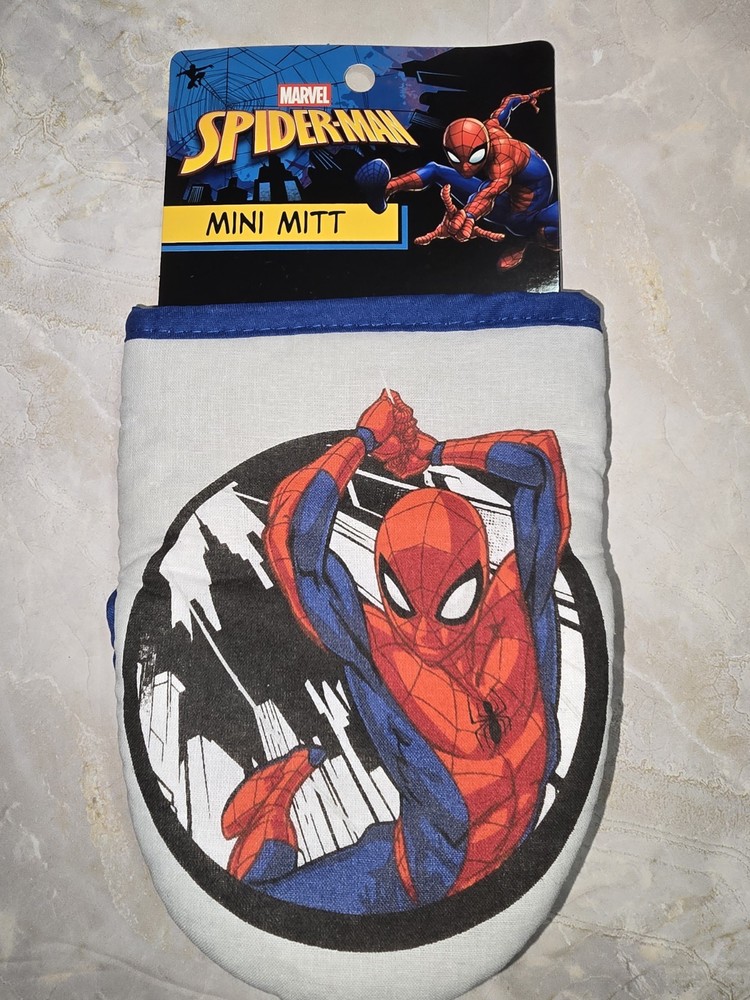 Spider-Man Kitchen Set 3pc Oven Mitt Mini Mitt Pot Holder Marvel New