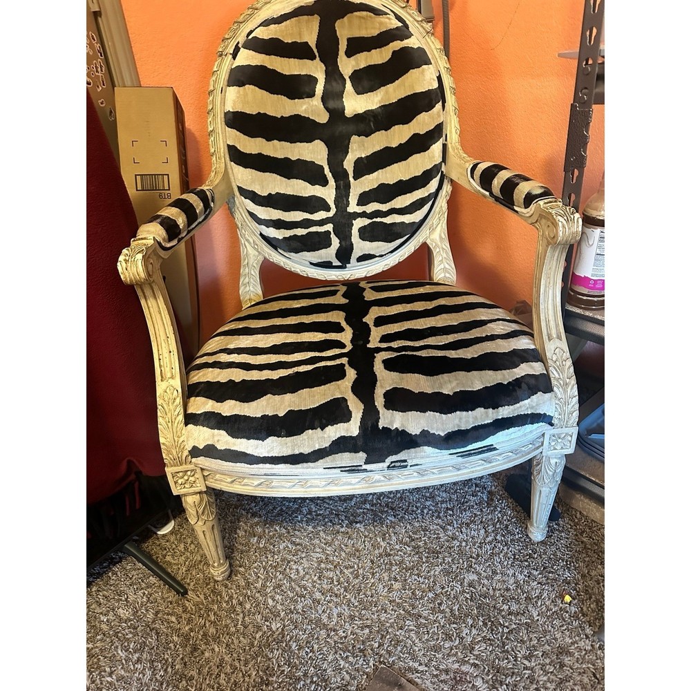 Antique zebra chair