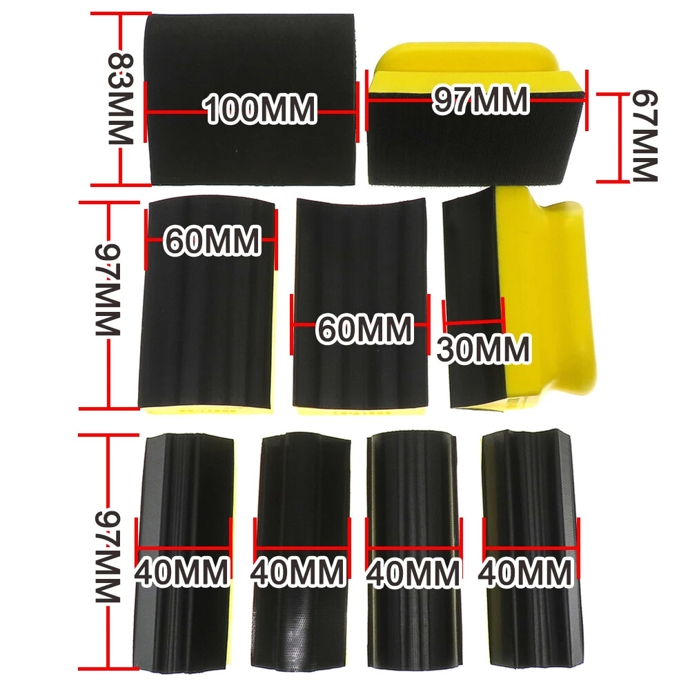 9 Pcs Hand Sanding Block Set Sanding Disc Holder Grinding Sponge Abrasive Tool