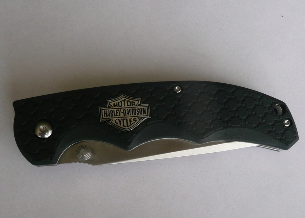 Case 52129 Harley Tex X Linerlock Folding Pocket Knife with ABS Black Handle