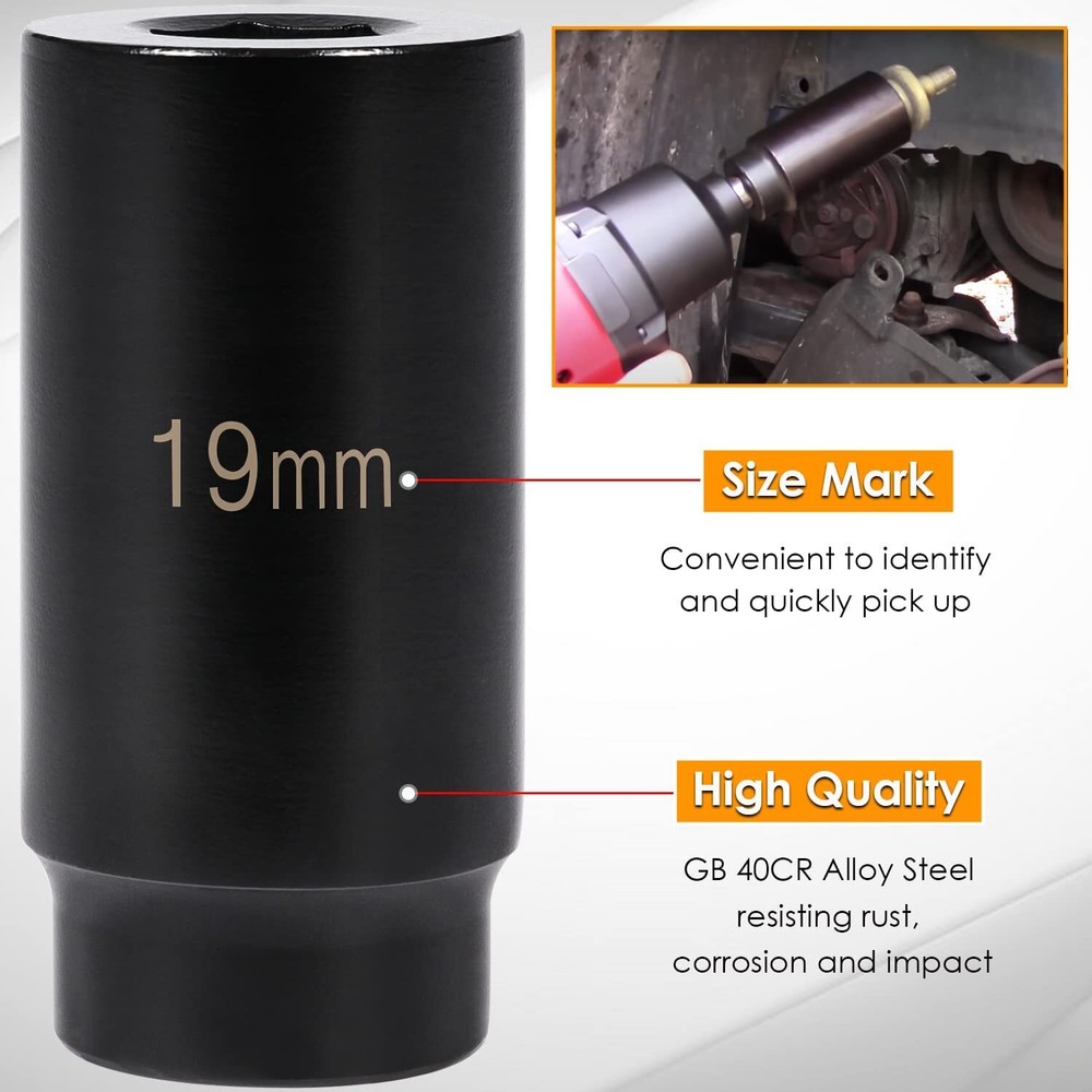 77080 Harmonic Balancer Socket Tool 19mm for Honda Engines - Use with 1/2" Drive