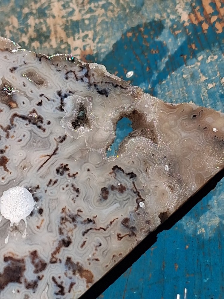 Lace Agate Slab Crystalline Fortifications Ready For Lapidary