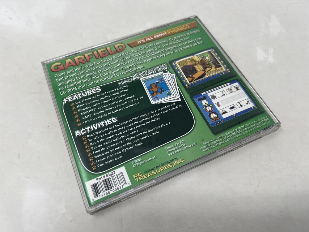 Garfield: It's All About Phonics Ages 3-4 (PC, 2006)
