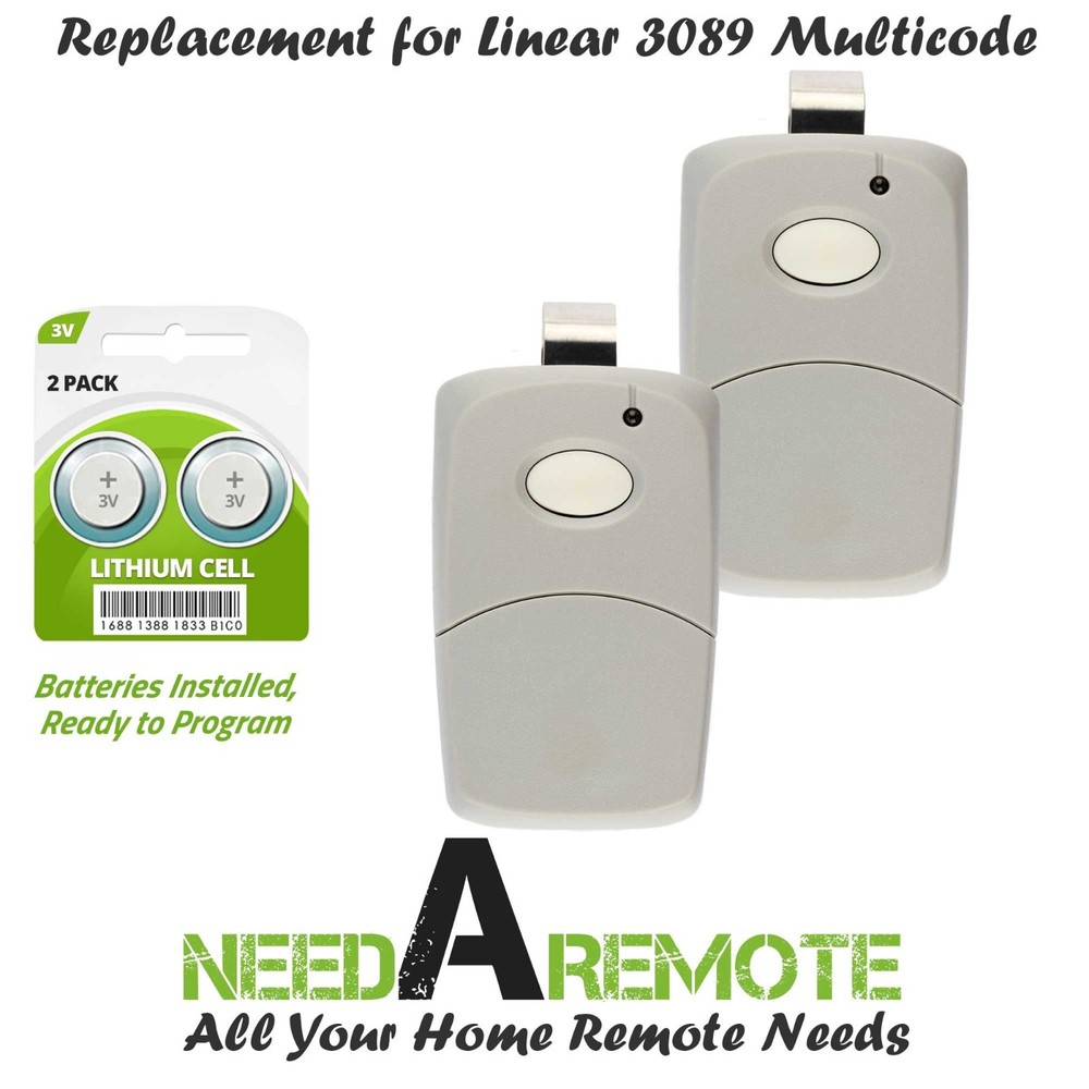 For Multi-Code 3089 2-Pack MultiCode 308911 Linear MCS308911 Garage Gate Remote