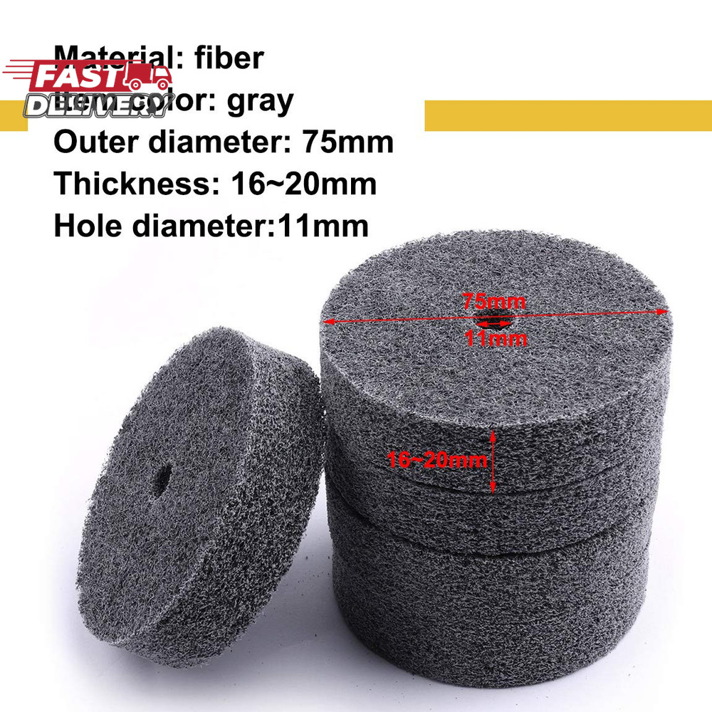 5Pcs 3 Inch Fiber Buffing Wheel, Deburring Wheels Quick Changed Replacement Buff