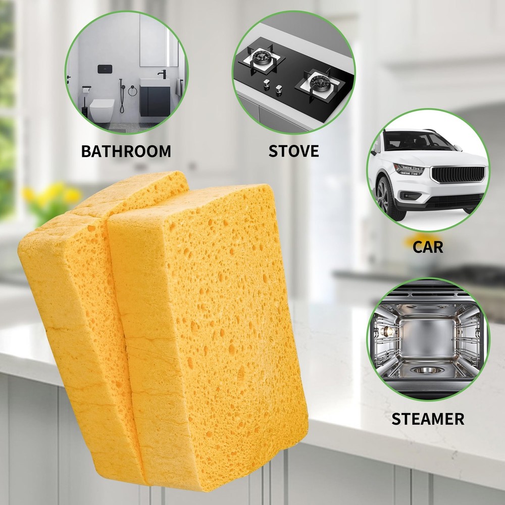 4 Pack Compostable Pop-Up Sponges - Expanding, Non-Scratch, Plant-Based Dish ...