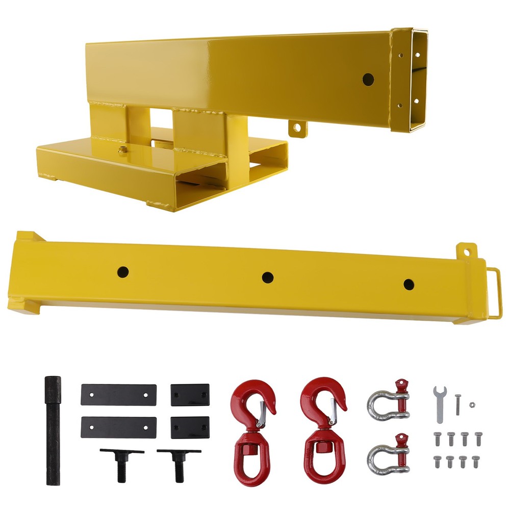 5500lbs Crane Lifting Hoist Jib Boom Fork Mounted Telescoping Double-fork Design