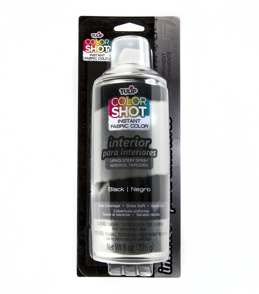 Fabric Spray Paint for Upholstery - Permanent Black Spray, 8 oz