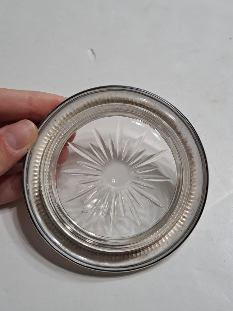 Frank M Whitington & Co Sterling 04 Silver & Glass Coaster