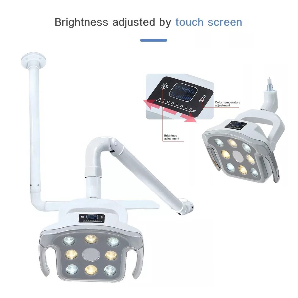 Dental Operating Light Ceiling Mounted 8 Bulbs LED Light with Sensor Touch Sceen