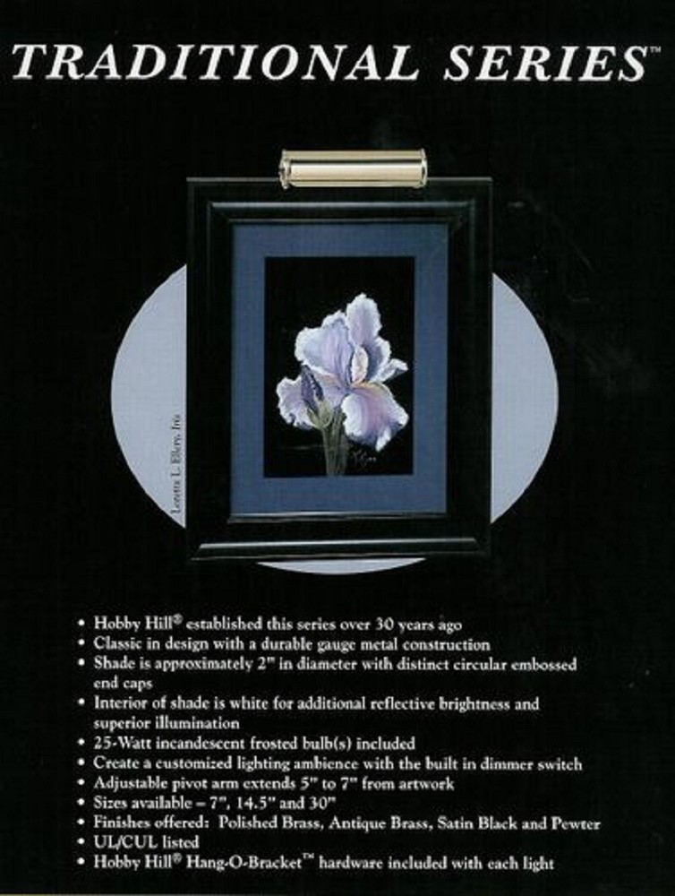 30" Picture Light with Dimmer Switch Pewter