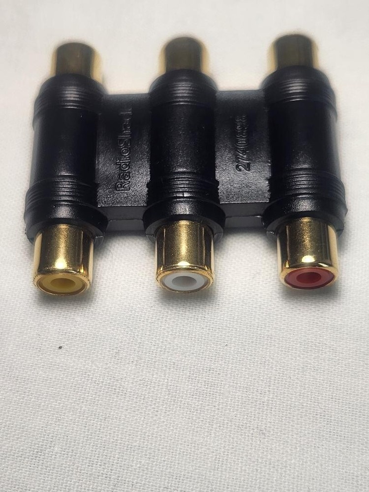 gold plated triple phono plug coupler